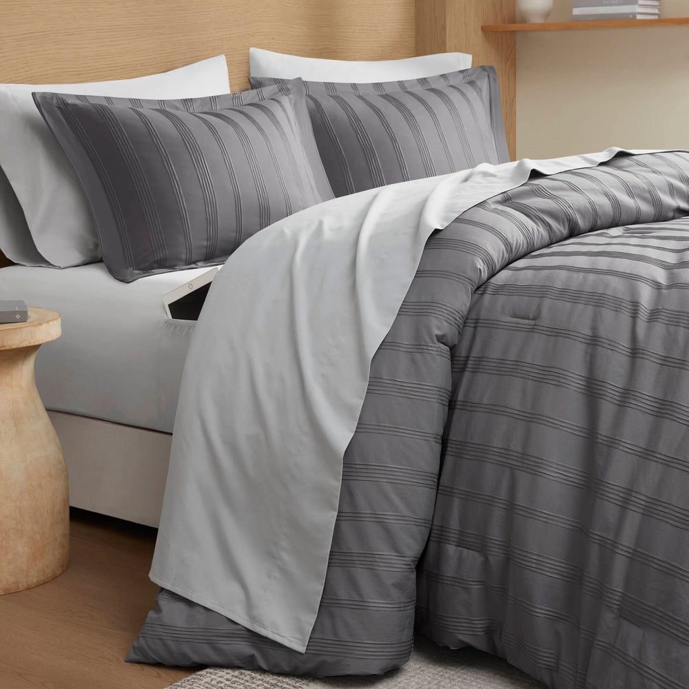 7-Piece Cal King Woven Striped Comforter Set Media 18