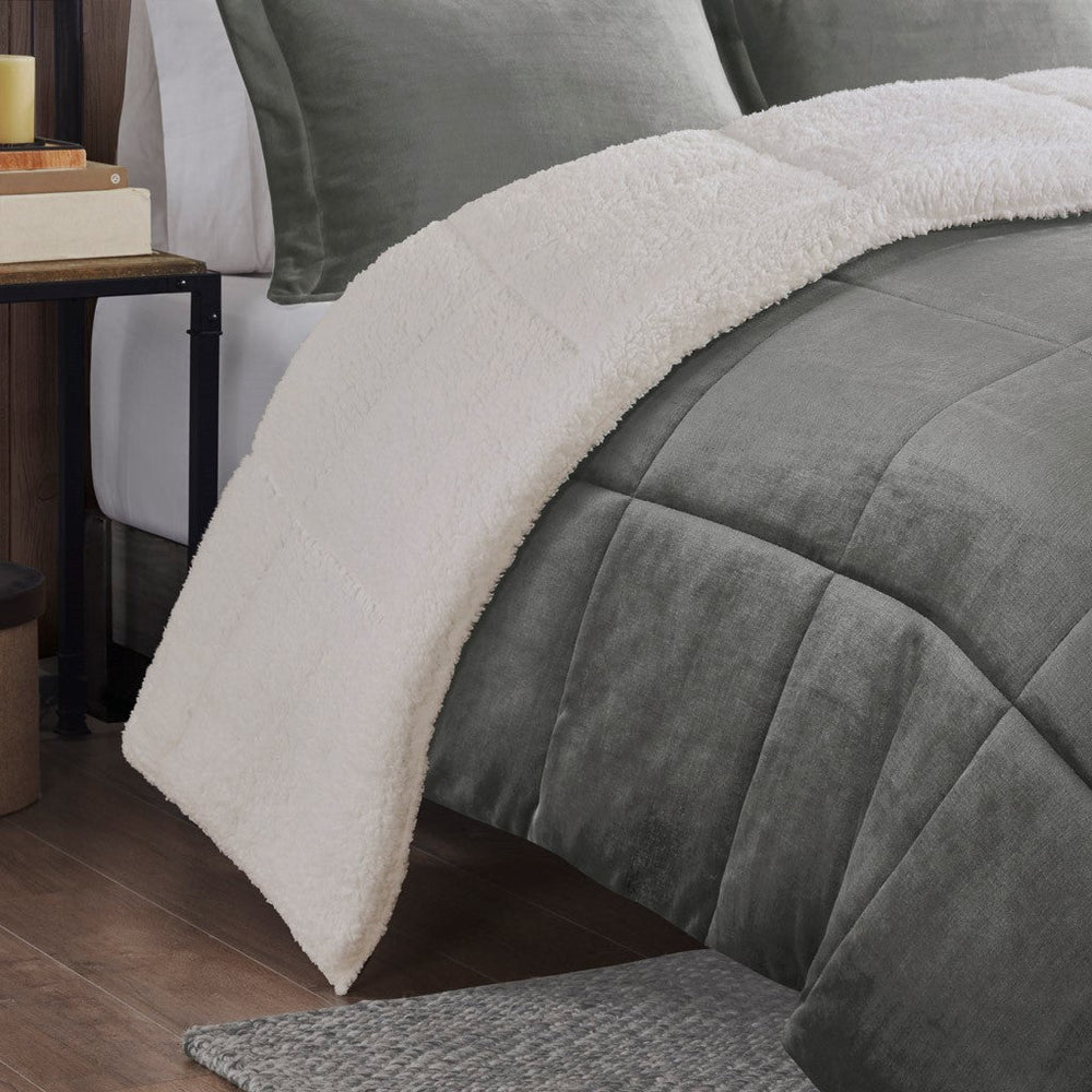 King Plush to Sherpa Down Alternative Comforter Set Media 10