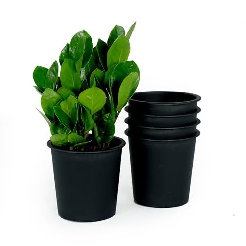 7.9' Round Nursery Plant Pot - Garden Plastic Pots with Drainage (5-Pack) Media 1