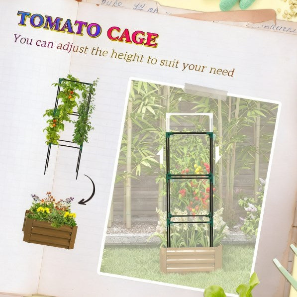 Garden Bed,Raised Garden Bed,Galvanized Planter Box with Cage for Climbing Vines Media 5