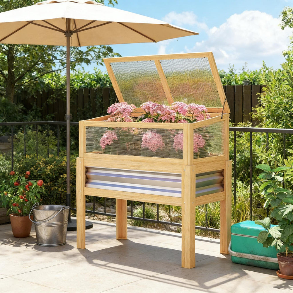 Stylish Flowers Box,Elevated Planter Box,Raised Garden Bed Media 2