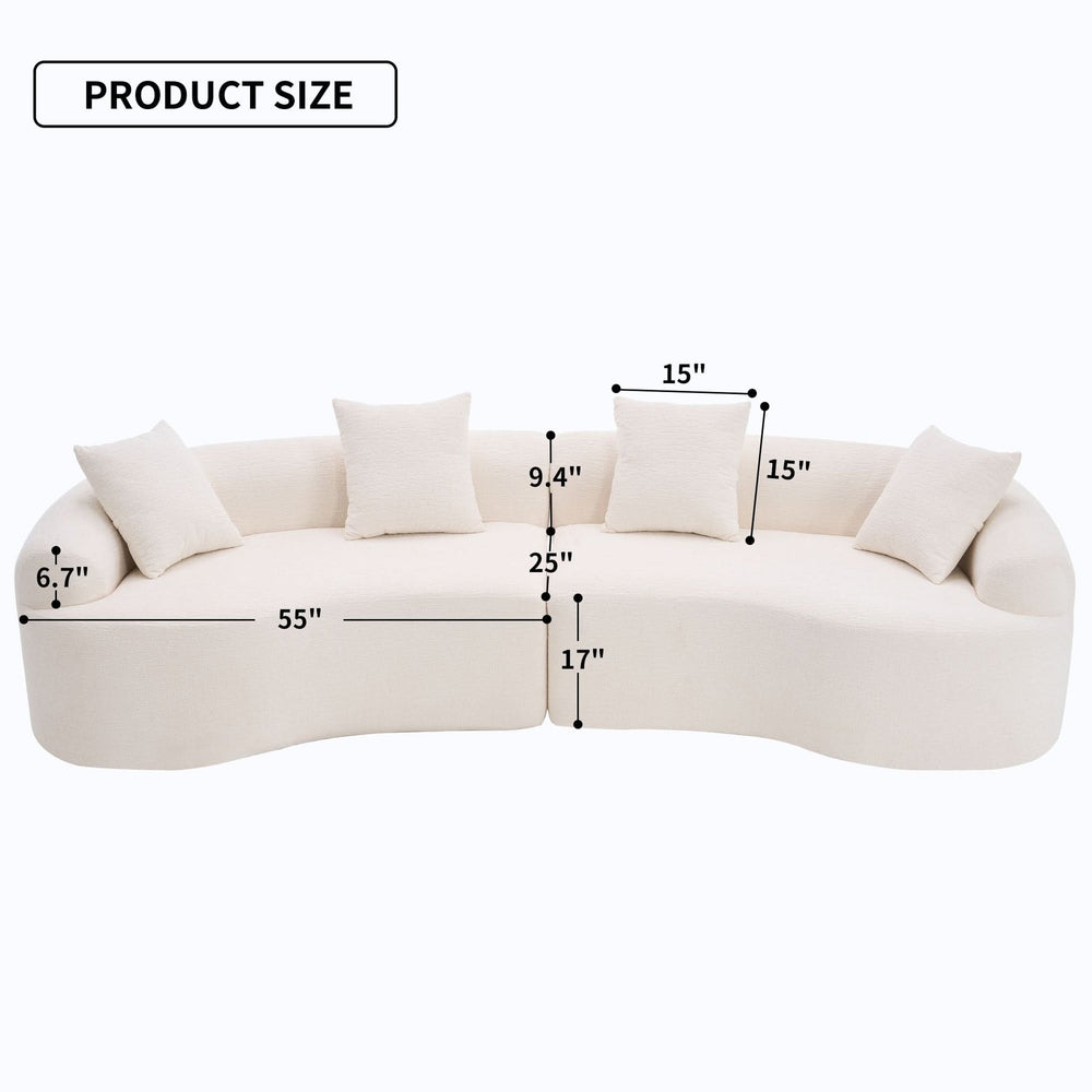 Foam & Spring Sofa Sectional White Living Room Design Furniture Collection Media 3