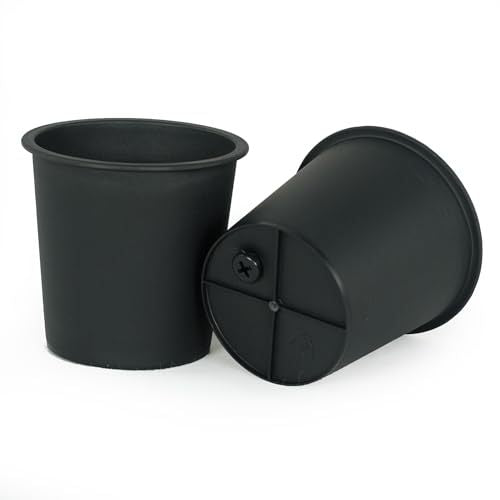 7.9' Round Nursery Plant Pot - Garden Plastic Pots with Drainage (5-Pack) Media 4