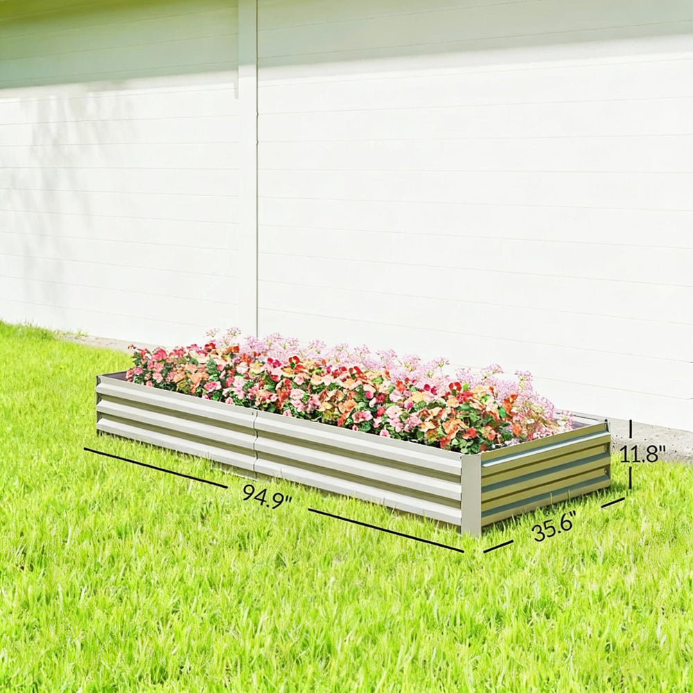 Flower Box,Plant Box,Garden Bed,Metal Raised Planter Box Media 7