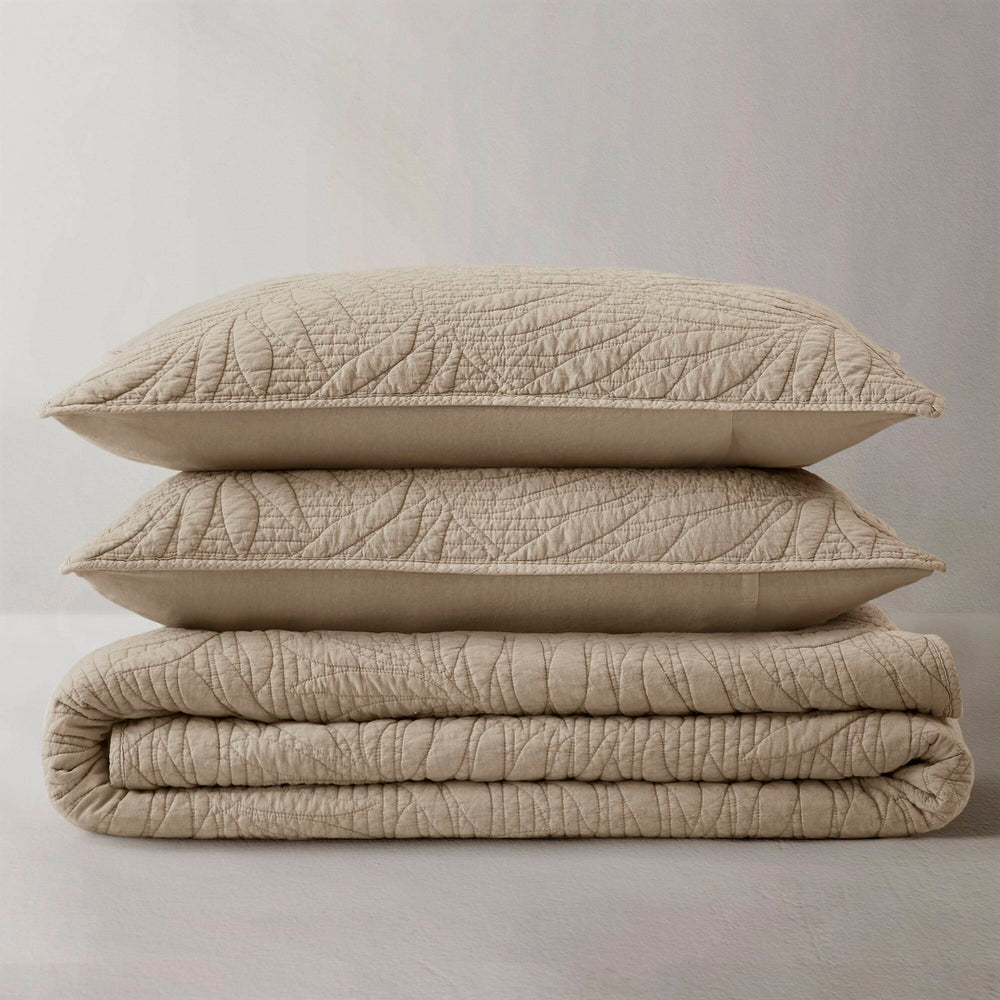 King 3 Piece Cotton Quilt Set Linen Media 21