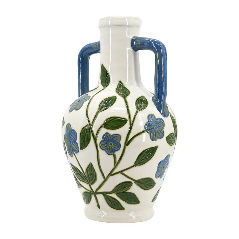 Floral Amphora Ceramic Vase