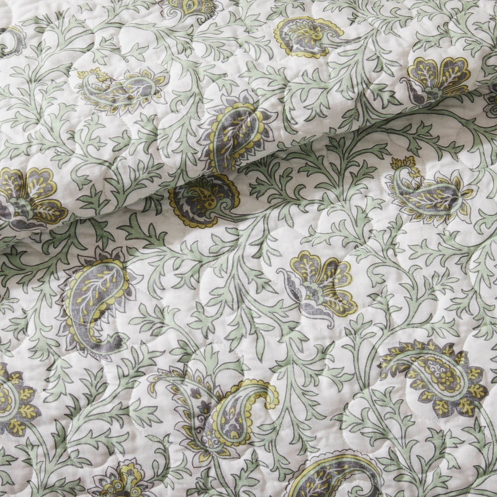 6 Piece Cotton Percale Quilt Set with Throw Pillows Full/Queen Media 7