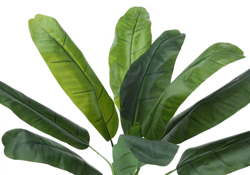 Artificial Plant, 43' Tall, Banana Tree, Indoor, Faux, Fake, Floor, Greenery, Potted, Real Touch, Decorative, Green Leaves, Black Pot