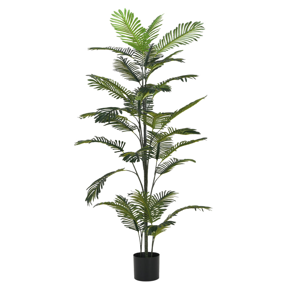 86' Artificial Palm Tree with Black Plastic Pot Media 4