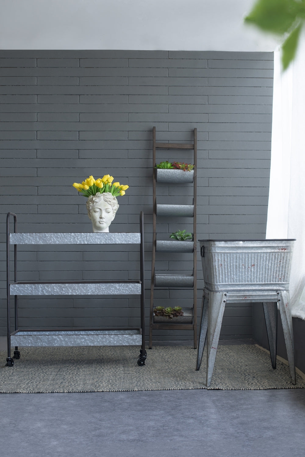 20.5x20.5x21' Large Perryman Galvanized Tub On Stand, for Plant Pot/Planter/ Metal Ice Buckets Media 14