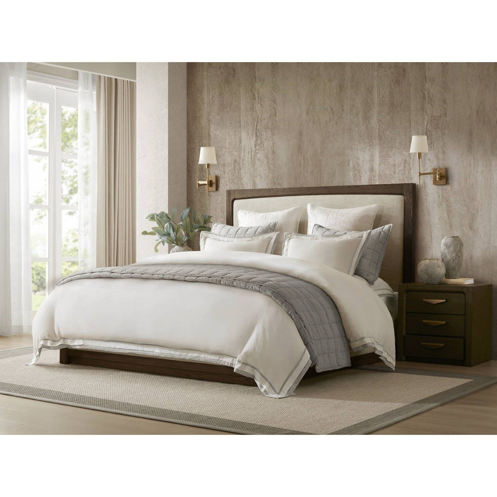 3 Pieces Full/Queen Duvet Cover Set,White+Gray Media 14