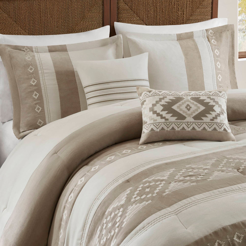 5-Piece Full/Queen Comforter 5pcs Set,Taupe Media 21