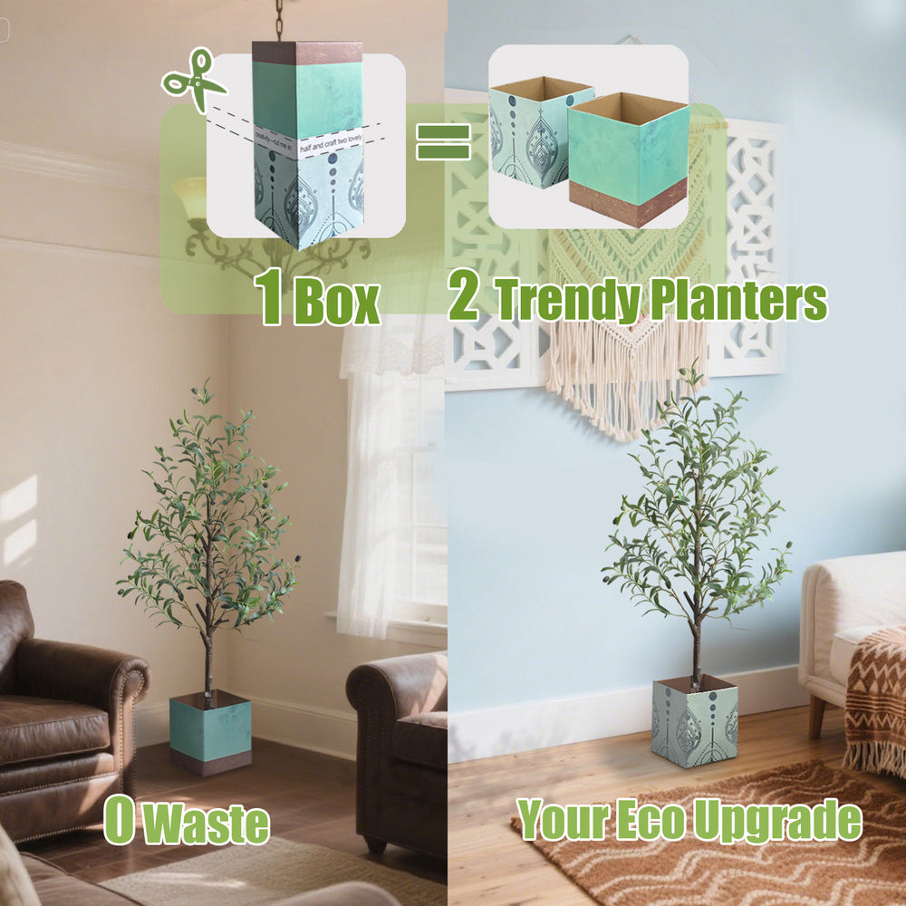 Artificial Olive Tree with Water Droplets: 4ft Potted Realistic Fake Plant Trees with Fruits for Indoor Home Room Office Balcony Decor Media 15