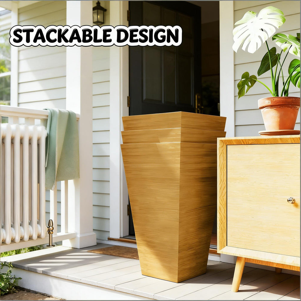 Classic Planter,Outdoor Planter,Set of 3 Tall Planters Media 4