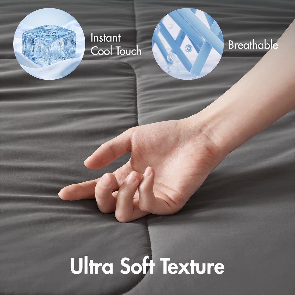 1 Piece King Down Alternative Comforter,Grey Media 19