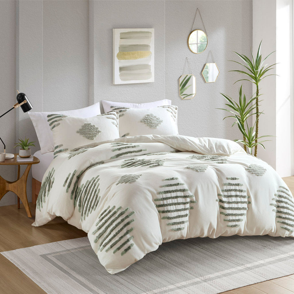 Full/Queen 3 Piece Cotton Blend Chenille Duvet Cover Set Media 14