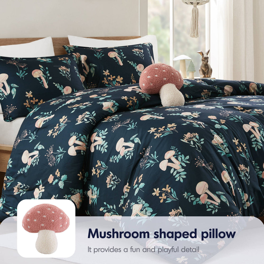 4- Piece Full/Queen Mushroom Garden Comforter Set Media 5