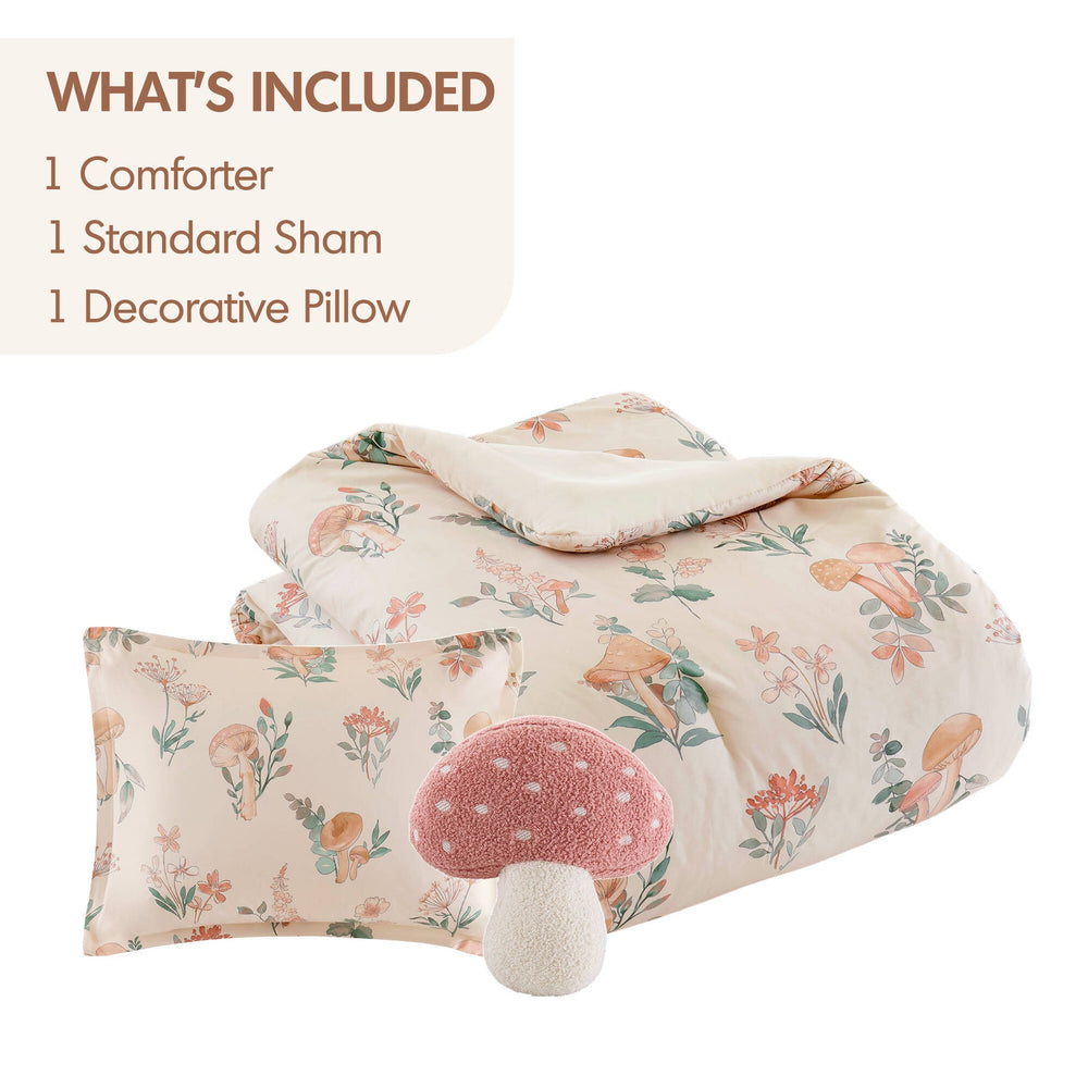 3- Piece Twin/Twin XL Mushroom Garden Comforter Set Media 4