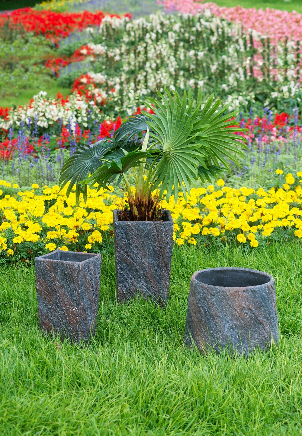 9.4x9.4x18.1' Cement Planter Large, Indoor Outdoor Garden Functional  Decor Media 14