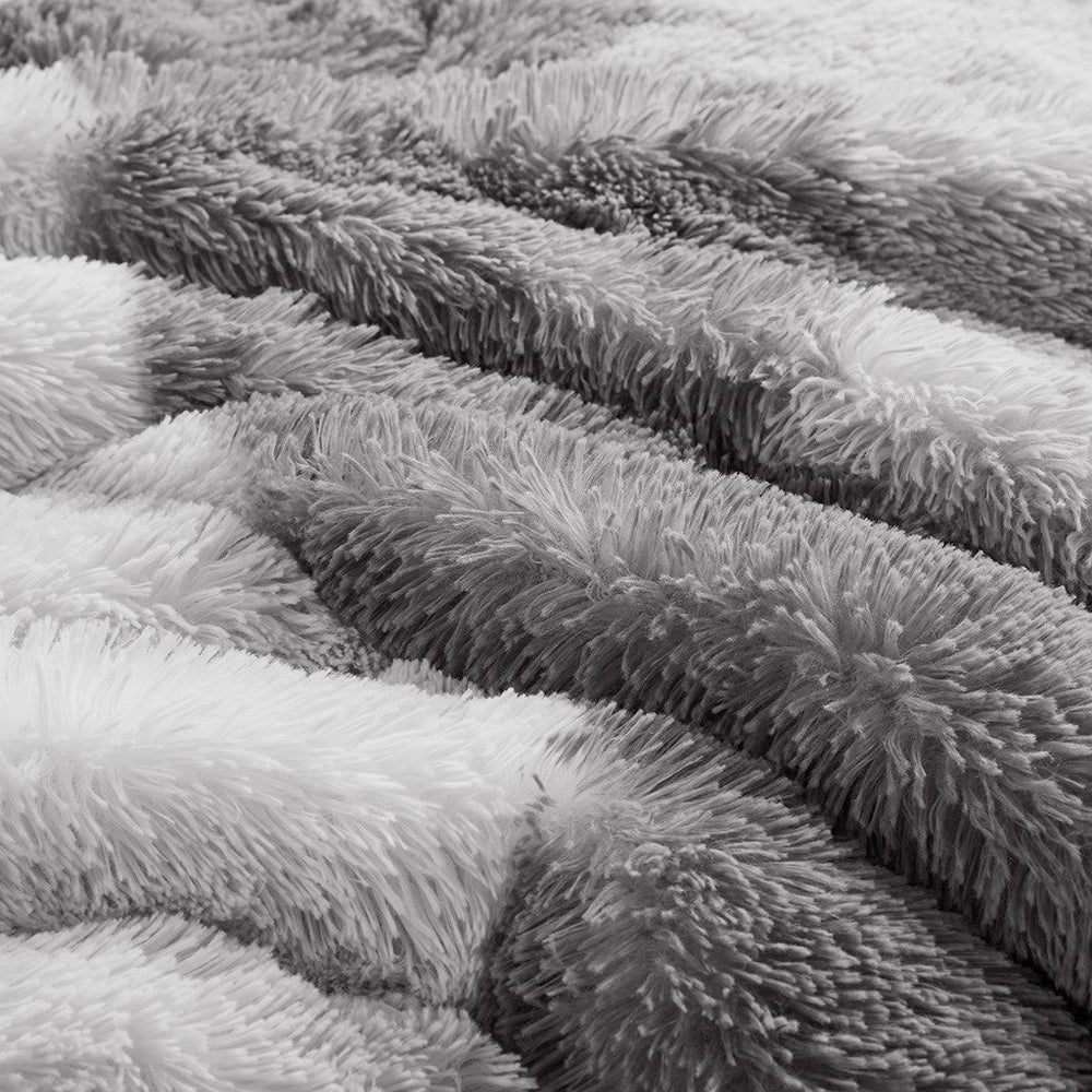 Twin/Twin XL Ombre Shaggy Faux Fur Comforter Set Media 4