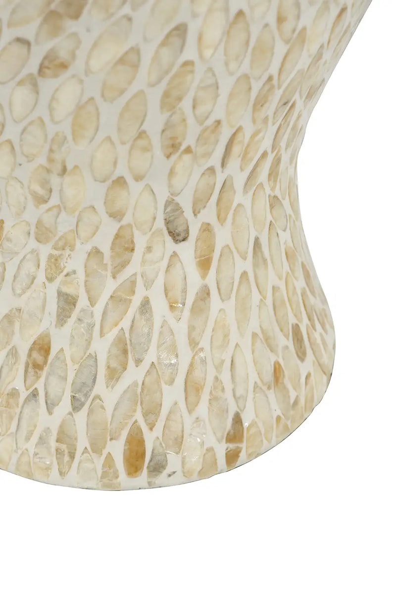 Vase with Gold and White Capiz Shell Design