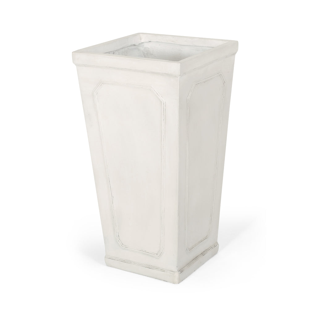 16'' x 30.5'' Outdoor MGO Planter with Antique White Finish Media 6