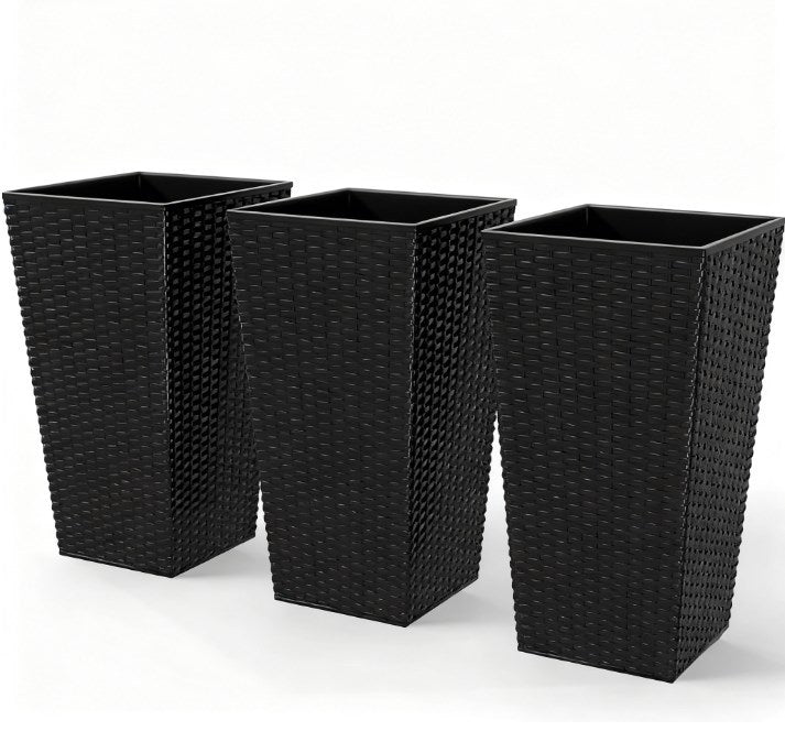 Plant Pots,Tall Planters for Indoor Outdoor Plants Set of 3,Taper Planters with Drainage Holes,for Indoor Outdoor Media 2