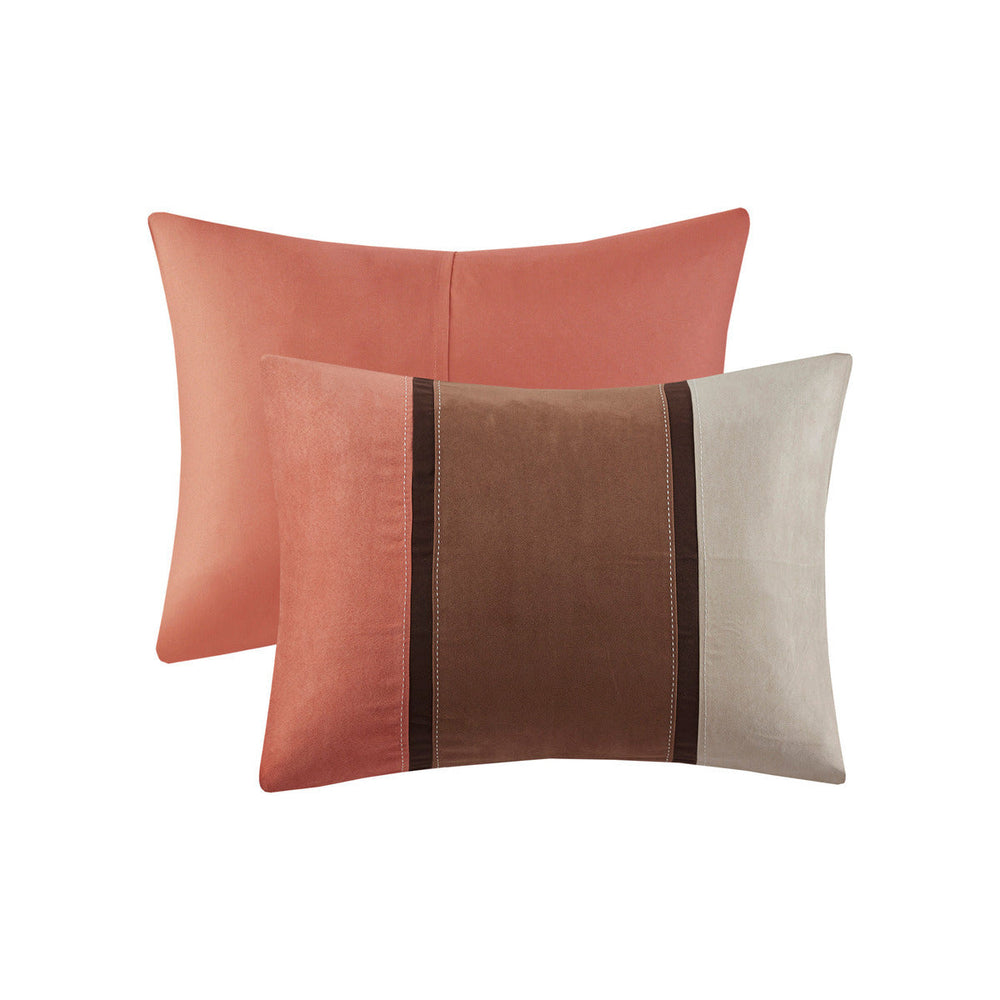 7 Piece Faux Suede Comforter Set Coral Cal King Media 13