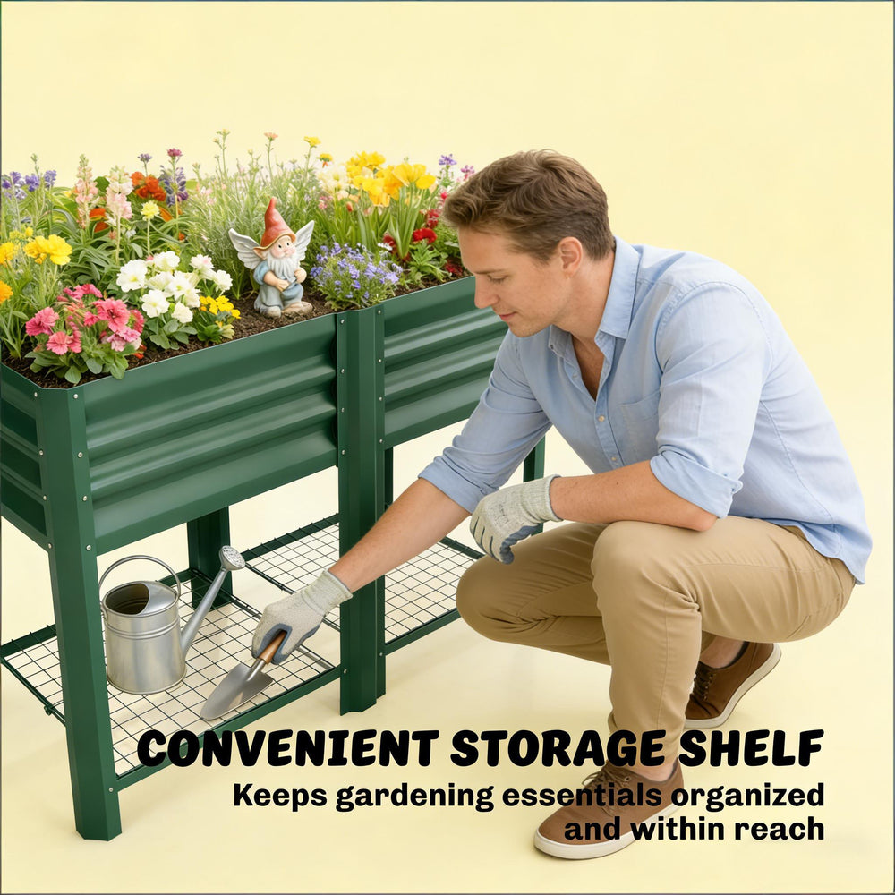 Planter Box,Outdoor Elevated Planter Box,Raised Garden Bed Media 7