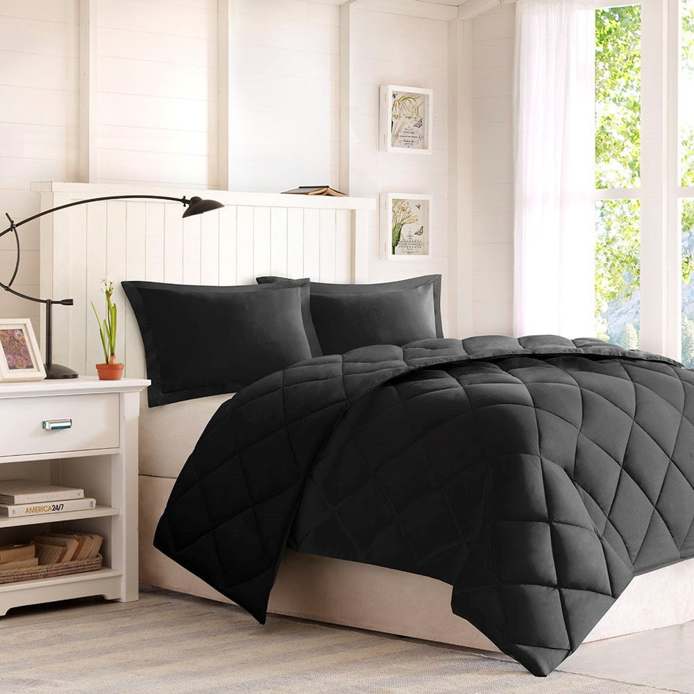 Twin/Twin XL 3M Scotchgard Diamond Quilting Reversible Down Alternative Comforter Set Media 1