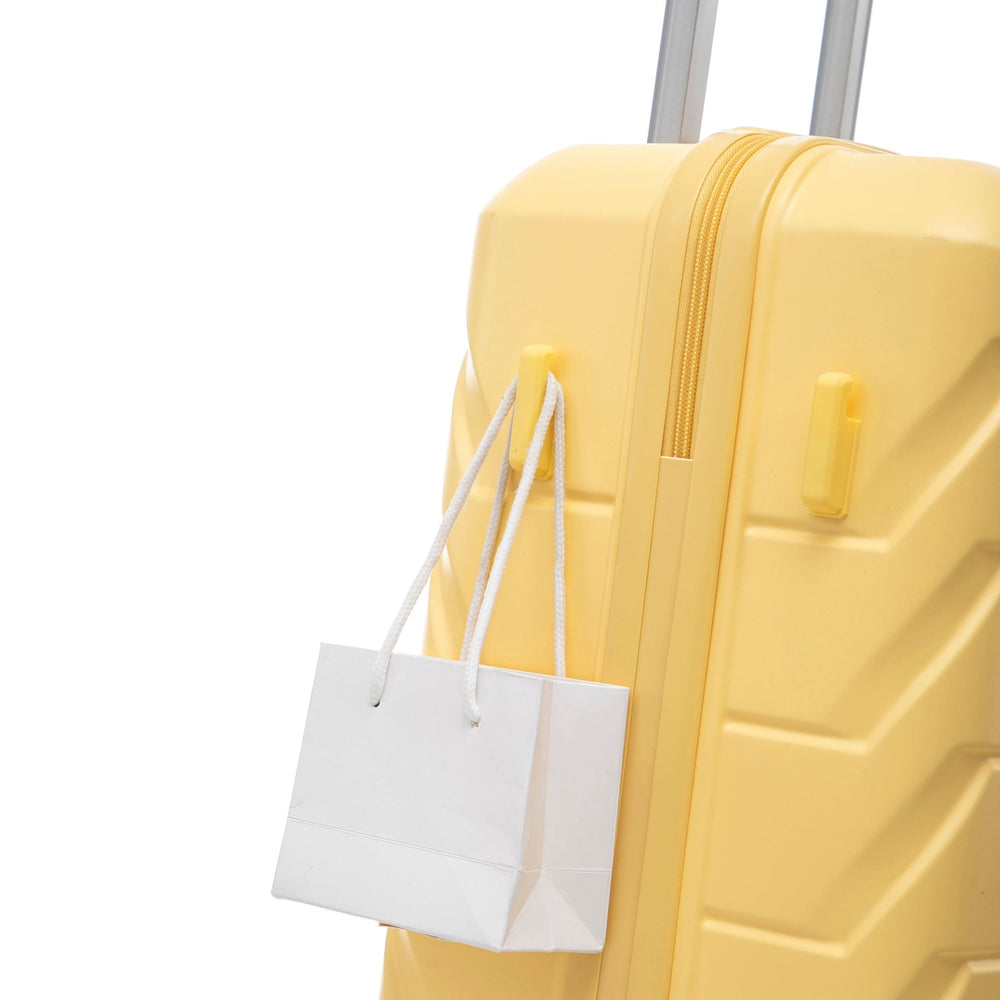 ABS Luggage Set Spinner Wheel 3-Piece Yellow Waterproof Travel Case 20 24 28 Inch Media 16