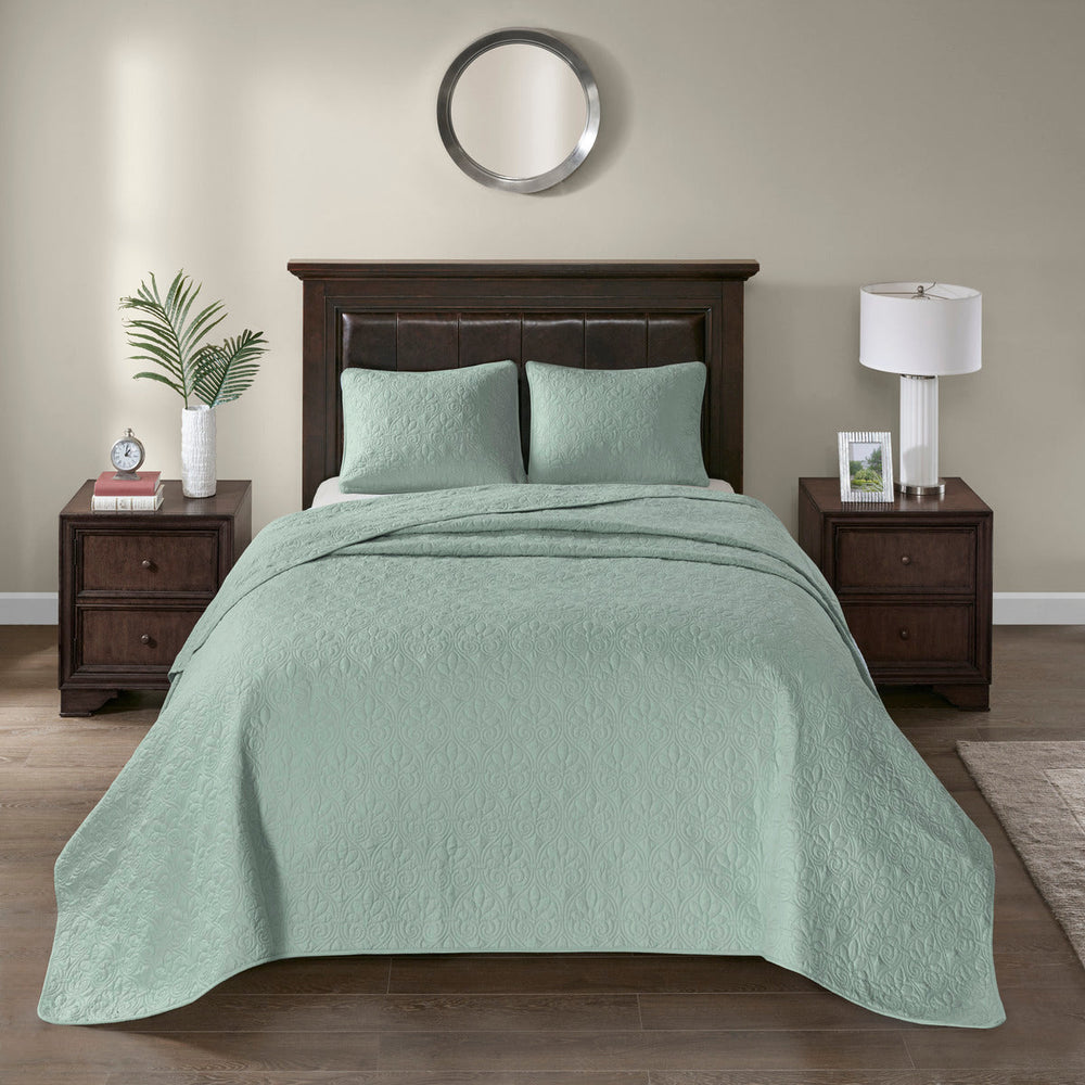 Reversible Bedspread Set Seafoam Twin Media 5