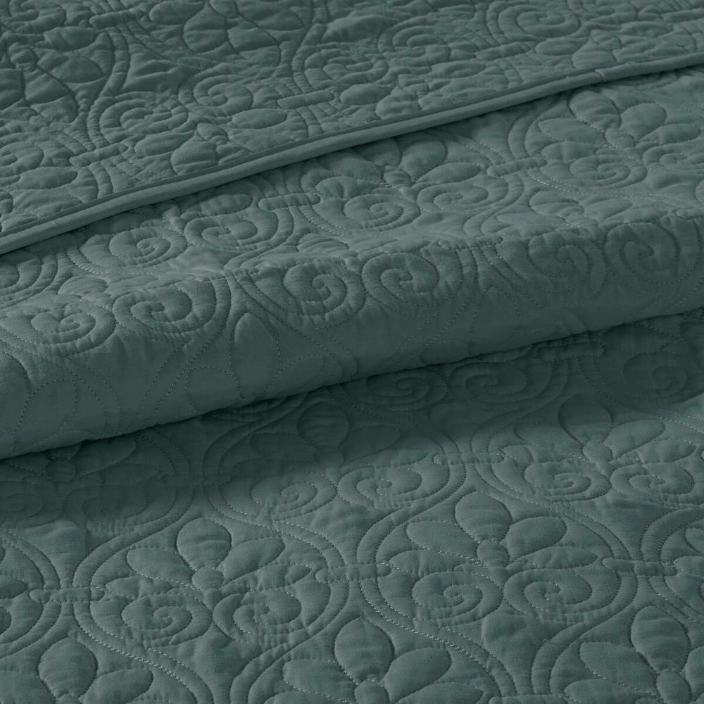 3 Piece Reversible Bedspread Set Balsam Green King Media 16