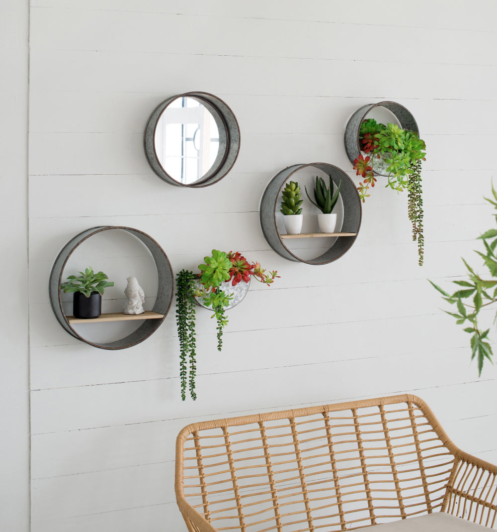 Farmhouse Round Metal Wall Planter, 5 Piece Media 12