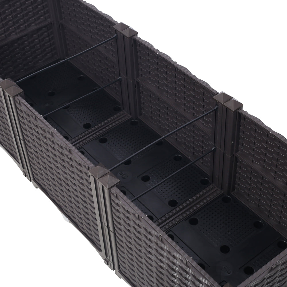 Deep Raised Garden Bed Plastic Planter Boxes for Vegetables Flowers Herbs and Succulents,Self-Watering Planter Box Raised Bed to Grow Flowers, Herbs & Vegetables, 47.2' L X 15.7' D X 14.7' H Media 9