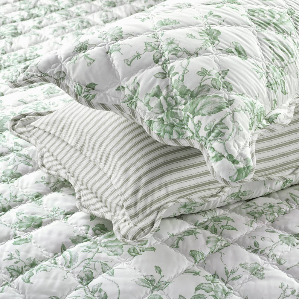 4 Pieces King  Quilt Set with Decorative Pillow,Green Media 19