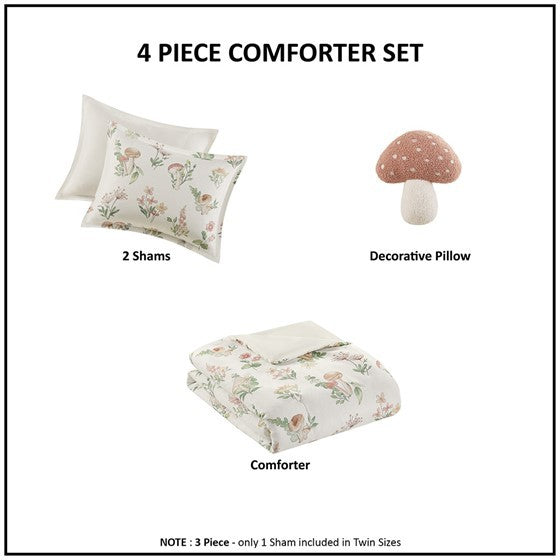 Full/Queen Mushroom Garden Comforter Set Media 9