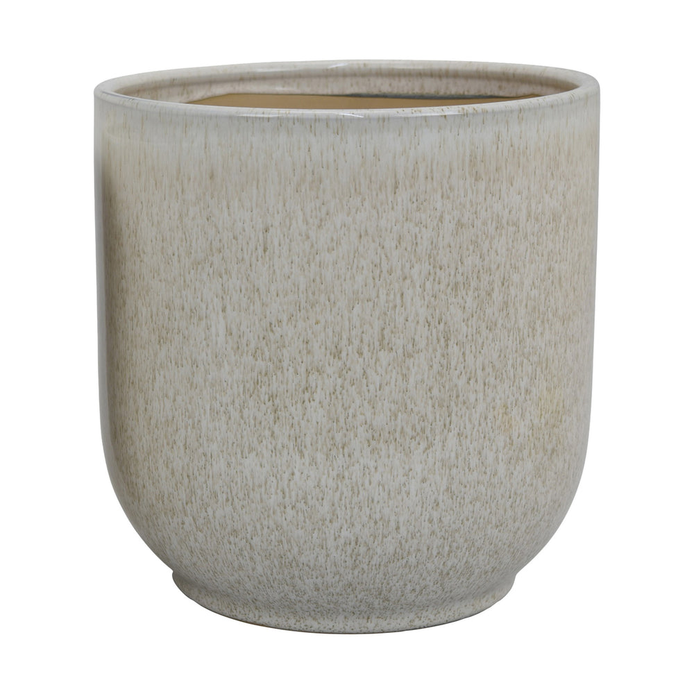 Lyna Accent Planter Set of 2, White Gray Ceramic Smooth Glossy Texture Media 5