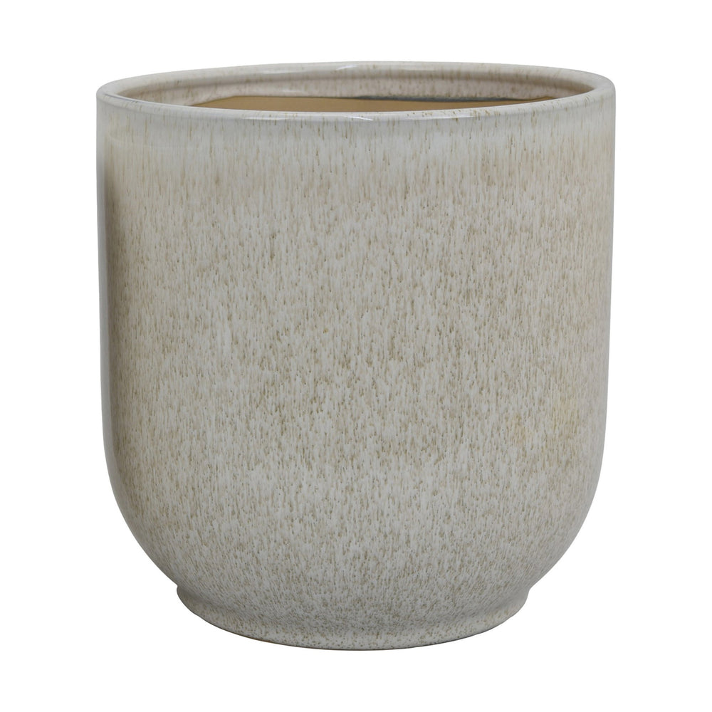 Lyna Accent Planter Set of 2, White Gray Ceramic Smooth Glossy Texture Media 5