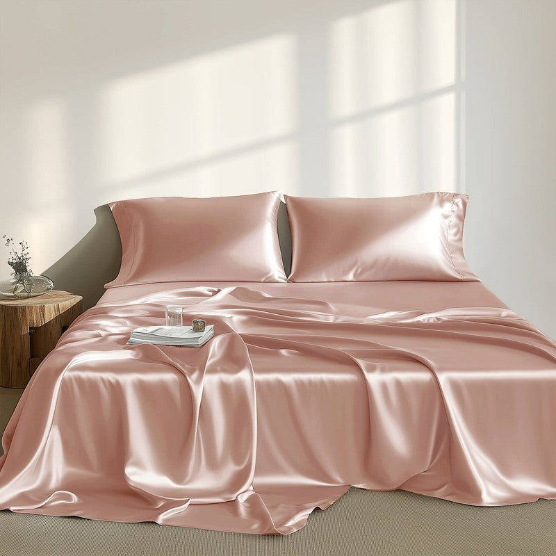 4 PCS Twin Luxury Sheet Set Blush Media 2