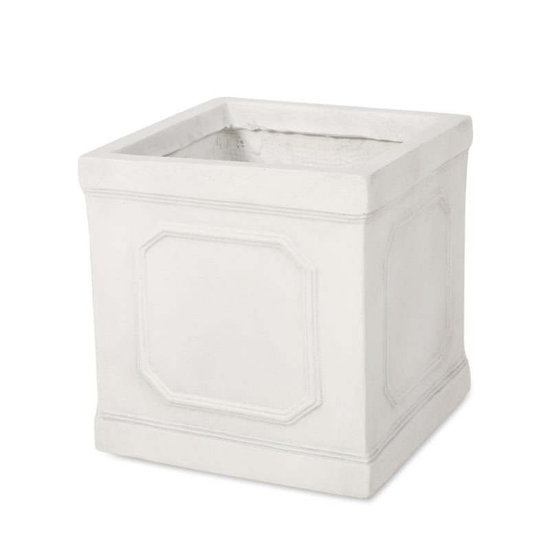 10.75 x 11.00 Antique White Magnesium Oxide Planter