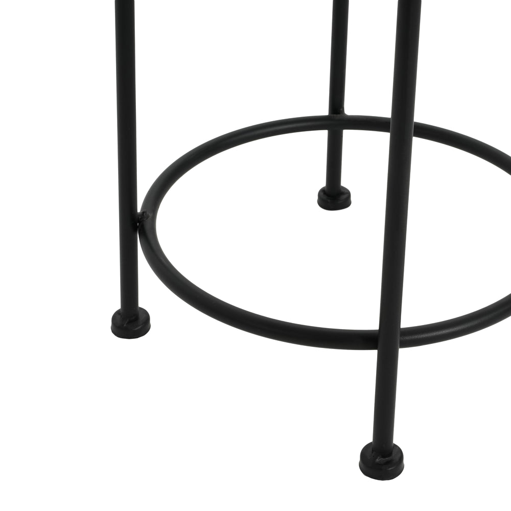 Wesley Ceramic Tile Plant Stand Set with Durable Iron Frame in Black and Red Media 11