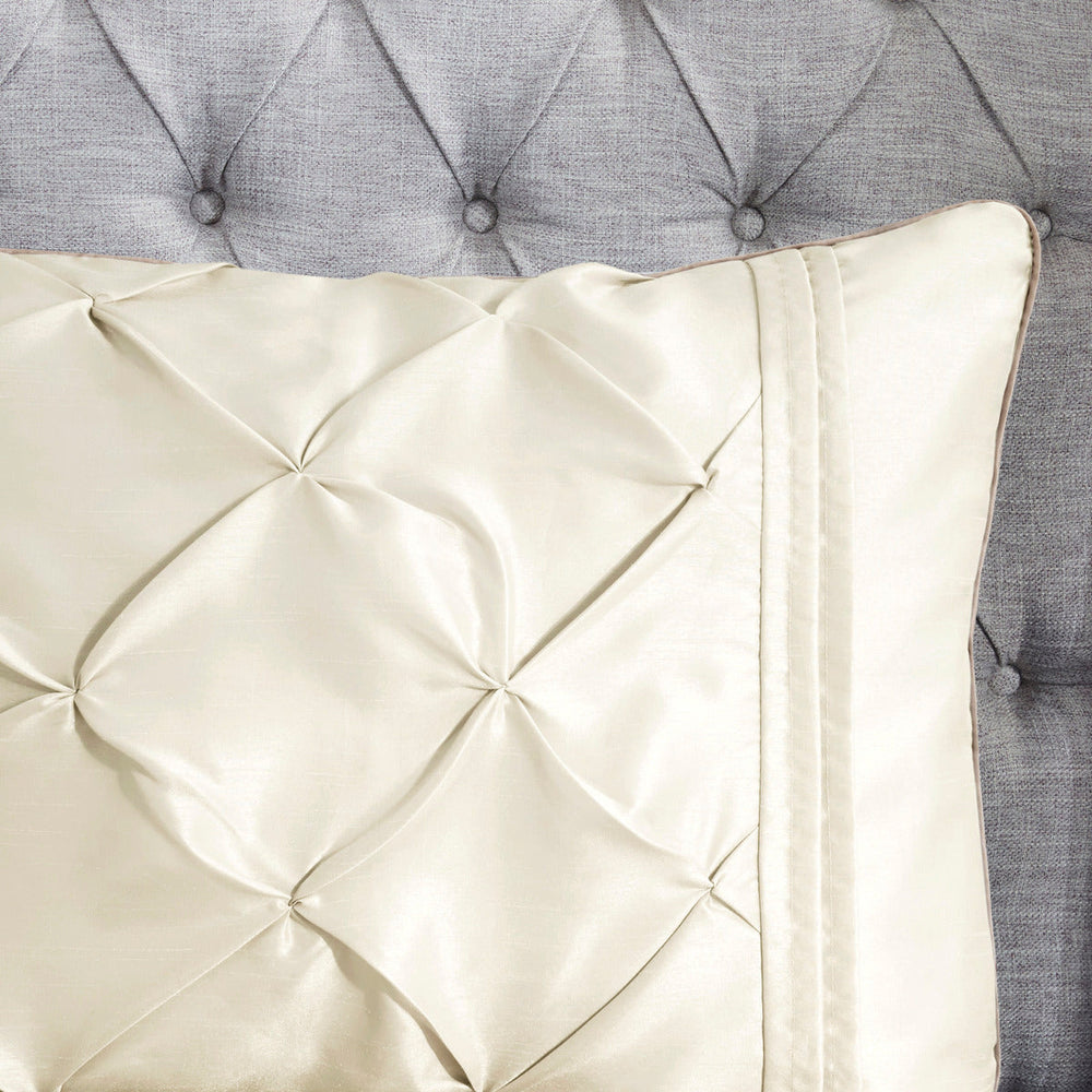 7 Piece Tufted Comforter Set Ivory Full Media 11