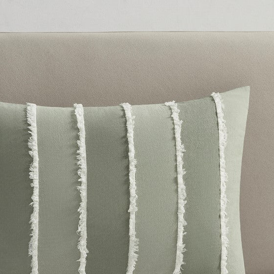 King/Cal King 3 Piece Striped Cotton Duvet Cover Set Media 8