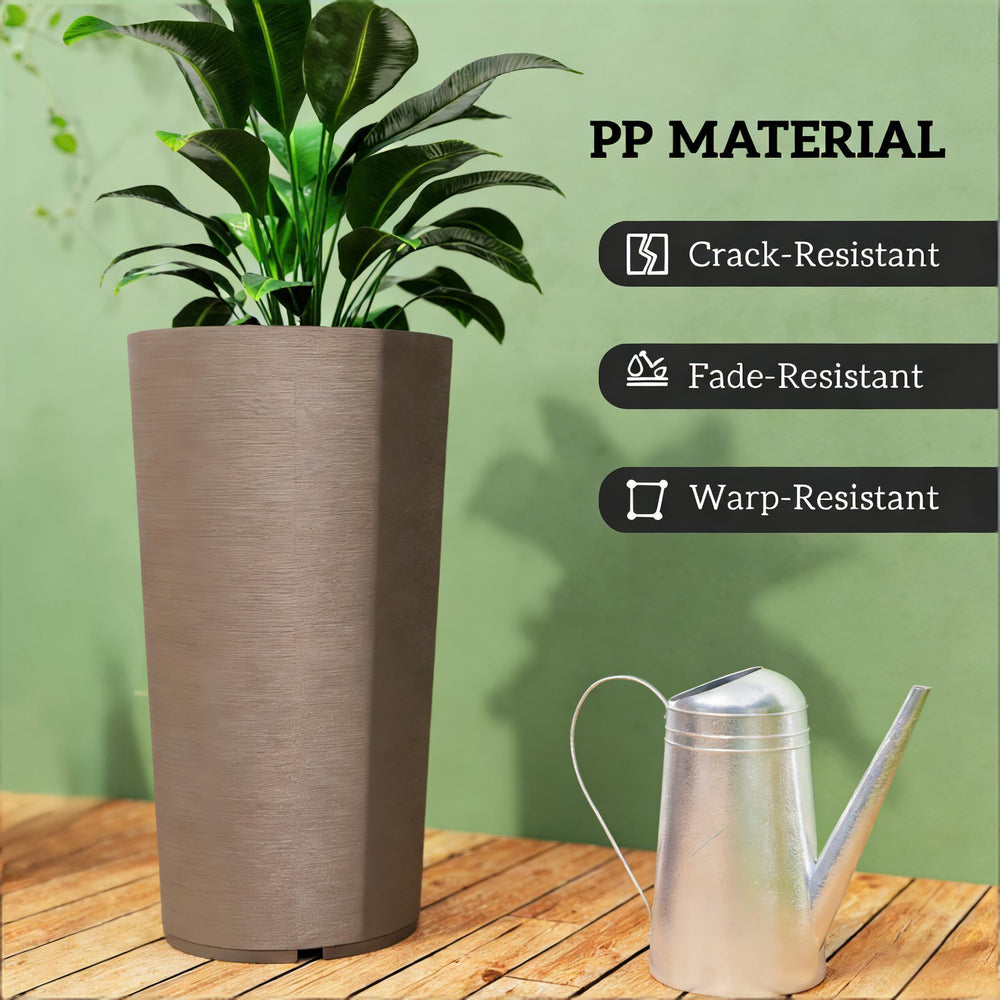 Tall Planter,Stackable Large Planters,Set of 2 Flower Pots Media 6