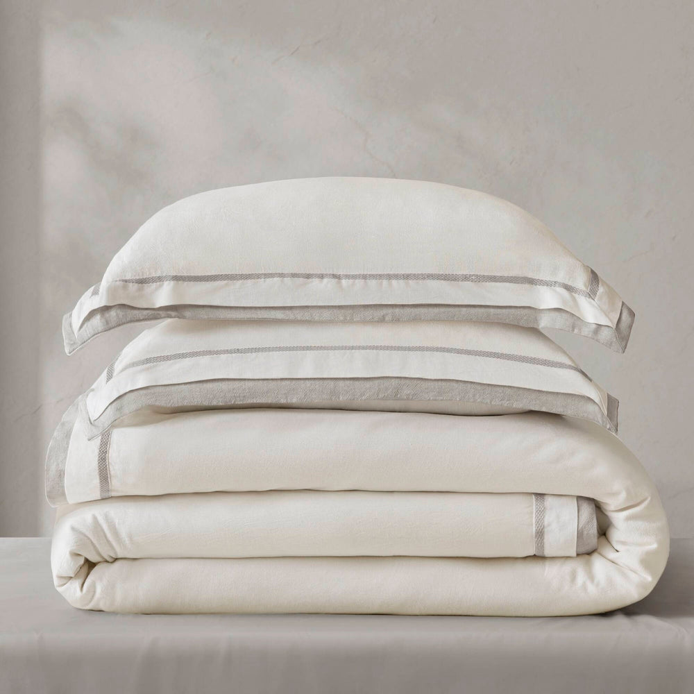 3 Pieces King/Cal King Duvet Cover Set,White+Gray Media 16