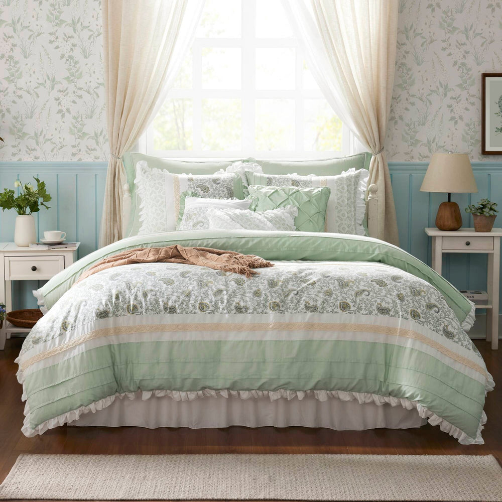 9 Piece Cotton Percale Comforter Set Queen Media 16