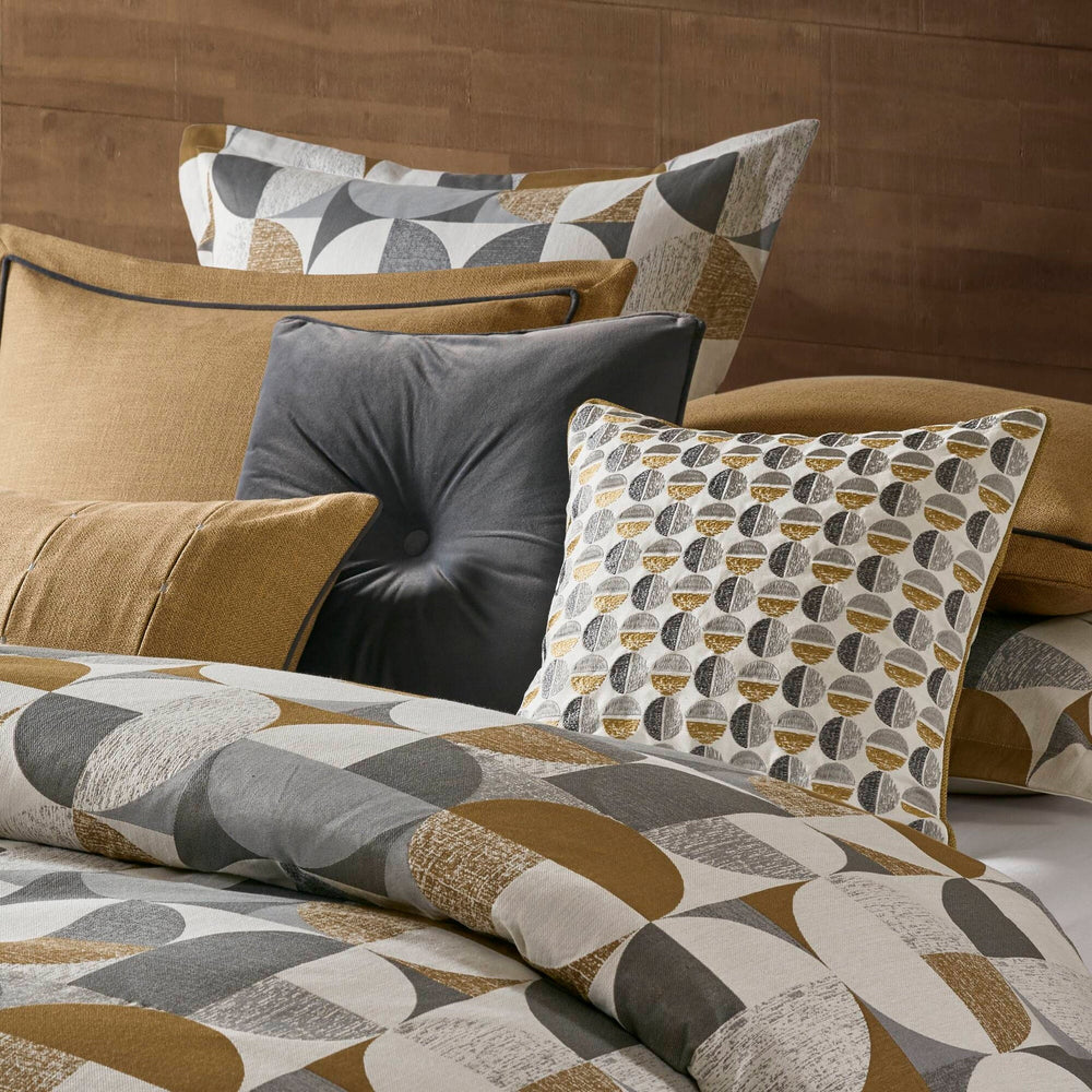 9 PCS King Jacquard Oversized Duvet Style Comforter Set Gold Media 21