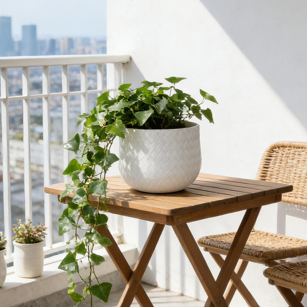 Assorted Sizes Magnesium Oxide Round Planter,21.65''+14.17''+8.66'' Dia Set of 3 Planter,Outdoor Indoor Plant Pot with Drainage Hole, White Color  with Weaving Pattern Planter for Home Garden Patio Media 3