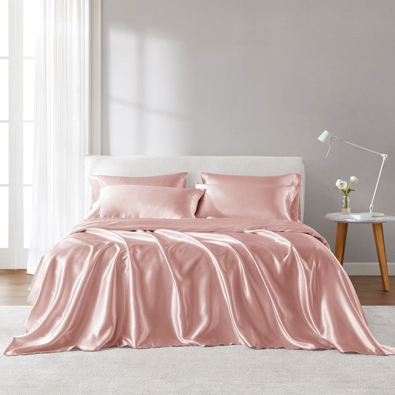 4 PCS Twin Luxury Sheet Set Blush Media 1